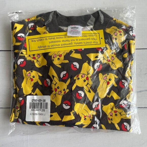 NEW Hanna Andersson Organic PJ Pajama Long John Set, Pokémon Pikachu - Size 4 - Picture 3 of 4